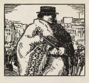 Marchande De Fleurs, Picadilly by Jean Emile Laboureur