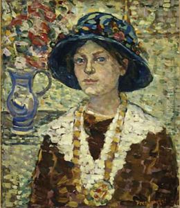 Portrait of a Girl with Flowers by Maurice Brazil Prendergast