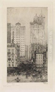 Cortlandt Street, New York by Jean Emile Laboureur