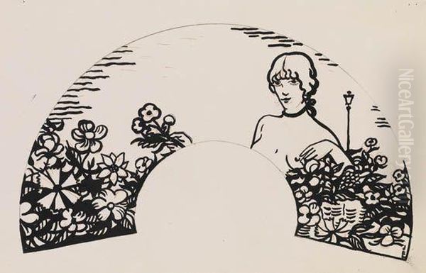 Eventail A La Marchande De Fleurs - view 1