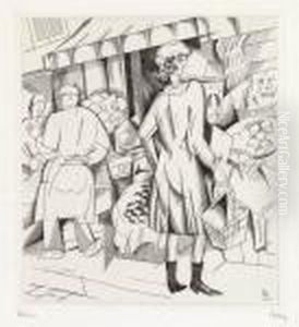 La Petite Fille Aux Provisions by Jean Emile Laboureur
