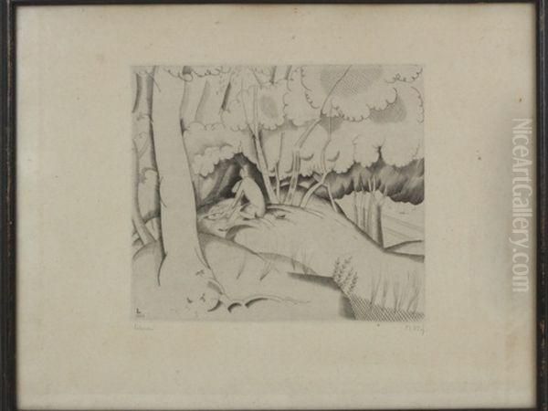 Couple Assis Dans Une Foret - view 1