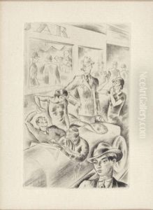 Jeunesse Folle A Montparnasse by Jean Emile Laboureur