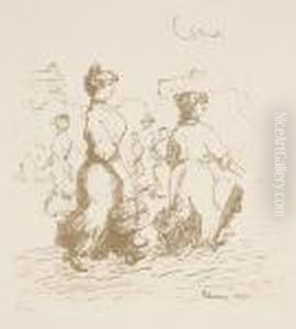 La Sortie Des Ouvrieres by Jean Emile Laboureur