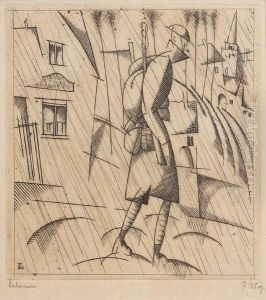 Le Soldat Sous La Pluie by Jean Emile Laboureur