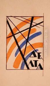 Composition with letters (K.L.CH.B.V.S.P.) 'Delta', c.1919 by Lyubov Popova