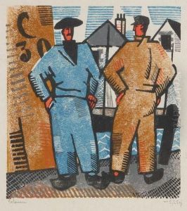 Pecheurs Bretons by Jean Emile Laboureur
