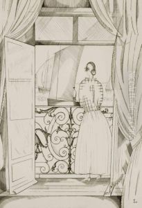 Femme Au Balcon by Jean Emile Laboureur