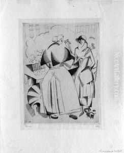 La Marchande D'oeillets by Jean Emile Laboureur