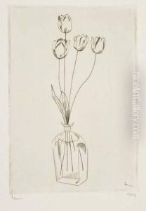 Les Tulipes Rouges by Jean Emile Laboureur