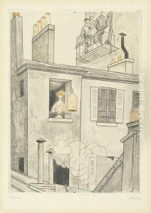 Le Cage. by Jean Emile Laboureur
