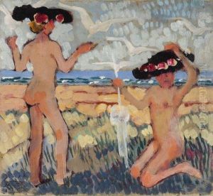 Les Deux Baigneuses Aux Chapeaux Noirs by Jean Emile Laboureur