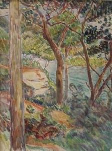 La Mer A Travers Les Arbres A Noirmoutier by Jean Emile Laboureur