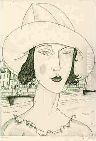 Jeune Fille Au Chapeau Blanc - view 1