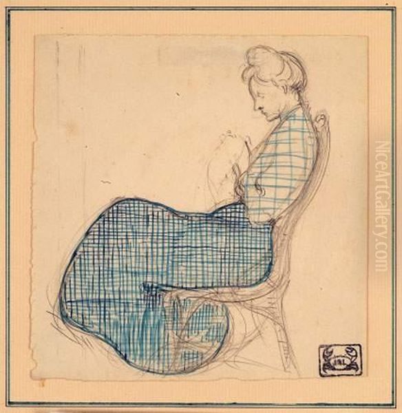 Jeanne Laboureur Cousant, Circa 1898-1899 - view 1