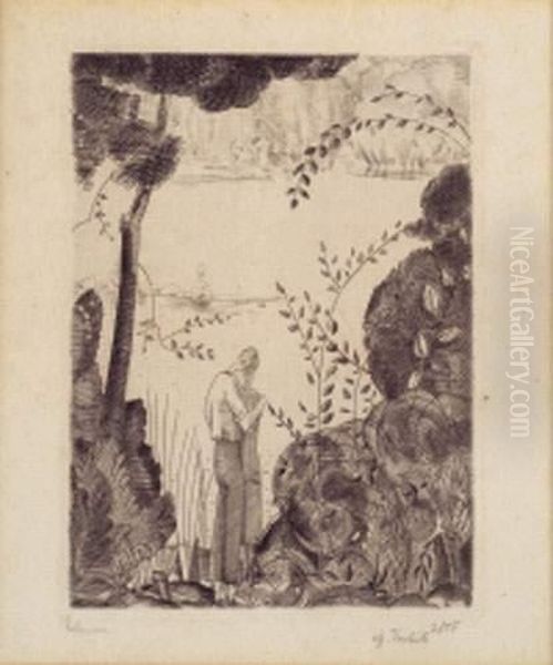 Ensemble De 4 Gravures Signees - view 1