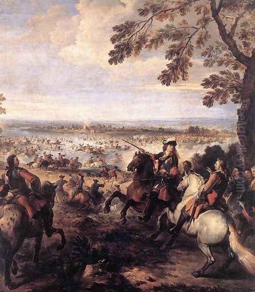 The Crossing of the Rhine by the Army of Louis XIV 1672, 1699 by Joseph Parrocel