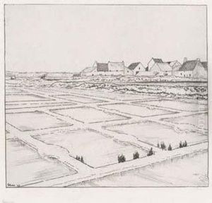 Le Village Dans Les Marais / The Village In The Marshes (guerande-le Pouliguen). 1912 by Jean Emile Laboureur