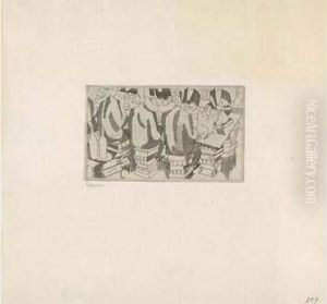 Menu Pour Le Diner Du <double Crown Club>/ Menu For The <double Crown Club> Dinner. 1925 by Jean Emile Laboureur