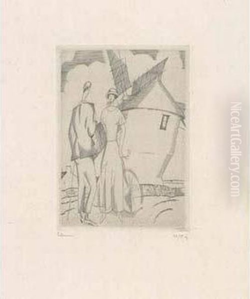 La Promenade Au Moulin (pres Guerande) / A Walk To The Mill (near Guerande). 1922 - view 1