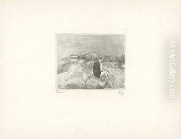 Dans Les Dunes / Sitting On The Sand Dunes. 1927 - view 1