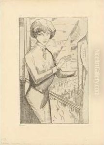 La Vendeuse / The Salesgirl. 1913 by Jean Emile Laboureur