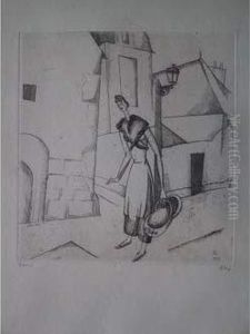 La Marchande De Palourdes / Theclam Seller (le Croisic). 1922 by Jean Emile Laboureur