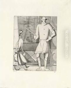 Le Policeman Americain / The American Policeman (saint-nazaire). 1918-1919 by Jean Emile Laboureur