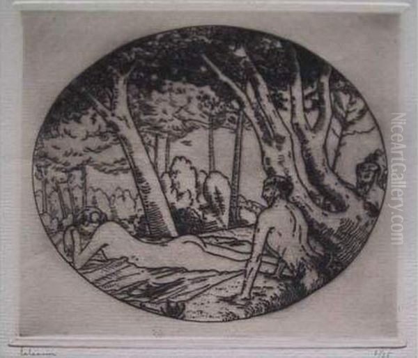 La Nymphe Surprise / Nymph Awakened By Two Satyrs. 1911 - view 1