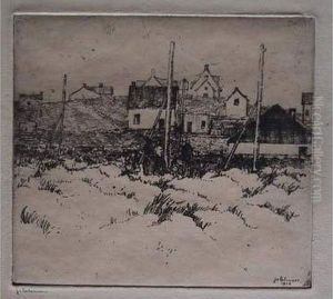 Les Maisons Dans Les Dunes / Houses Among Sand Dunes (lockeport Nova Scotia). 1906 by Jean Emile Laboureur