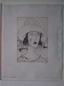 Jeune Fille Au Chapeau Blanc / Young Woman With White Hat. 1921
