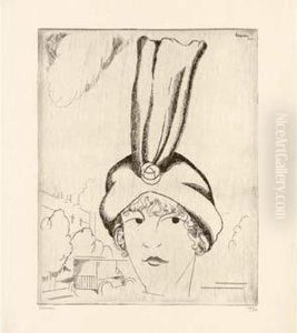 Le Chapeau De Velours / The Velvet Hat. 1914 by Jean Emile Laboureur