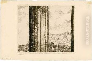 L'acropole Vu Du Temple De Thesee / The Acropolis Seen From Theseus' Temple. 1912 by Jean Emile Laboureur