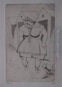 Baigneuse Grasse / The Fat Bather. 1923 by Jean Emile Laboureur