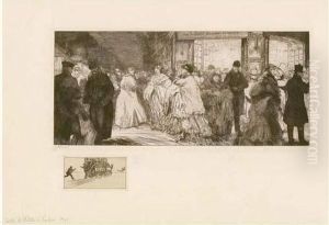 Sortie De Theatre A Londres / Leaving The Theatrelondon. 1911 by Jean Emile Laboureur