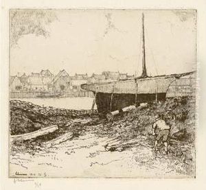 Le Bateau Vert / The Green Boat (lockeport Nova Scotia). 1906 by Jean Emile Laboureur