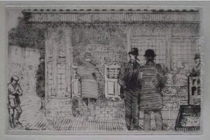 Porte De Bar New York (25e Rue) / Outside The Bar New York (25th St). 1910-1928 by Jean Emile Laboureur
