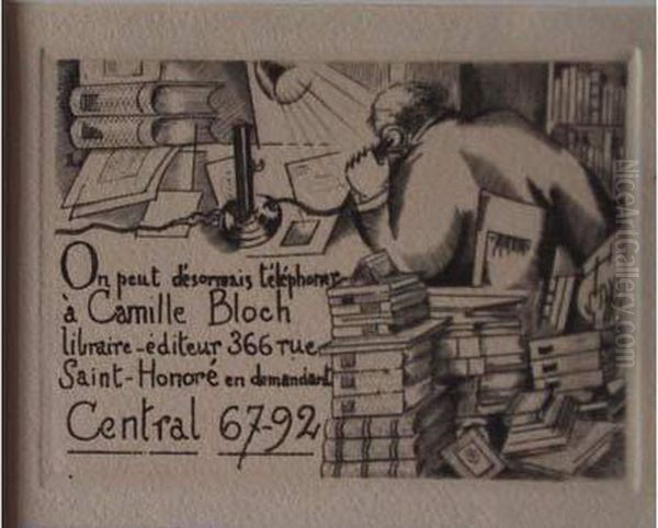 Carte De Telephone Pour Camille Bloch / Address Card For Camille Bloch. 1923 - view 1