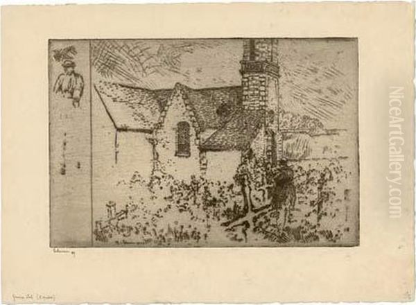 L'eglise De Nizon (pres Pont-aven) / The Church At Nizon (near Pont-aven). 1909 - view 1