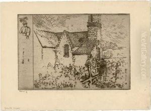 L'eglise De Nizon (pres Pont-aven) / The Church At Nizon (near Pont-aven). 1909 by Jean Emile Laboureur