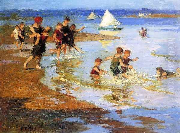 Children at Play on the Beach - view 1
