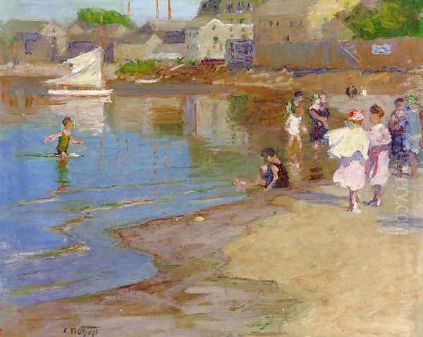 Children Playing at the Beach - view 1
