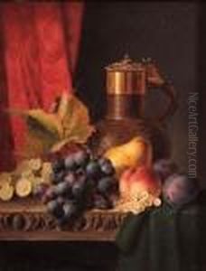 Panel Still Life Of Fruit by Edward Ladell
