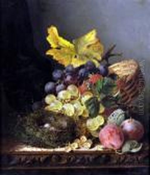 Still Life, Birds Nest And Ripe Peaches, Grapes And Strawberries - view 1