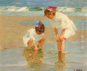 Girls Playing in Surf by Edward Henry Potthast
