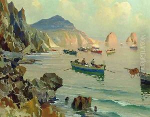 Boats in a Rocky Cove