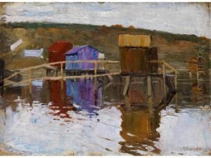 Hutte Am Ufer by Arnold Borisovic Lakowskij