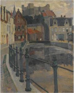Canal In Ghent by Arnold Borisovic Lakowskij