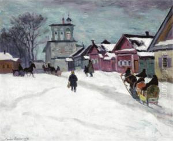 Russian Village In Winter - view 1
