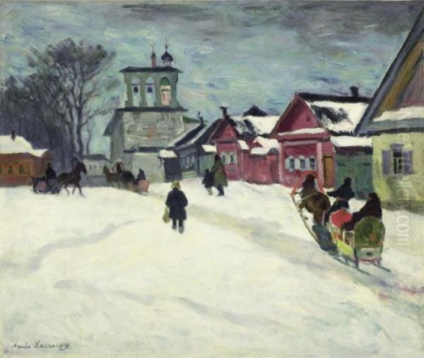 Russian City In The Snow - view 1